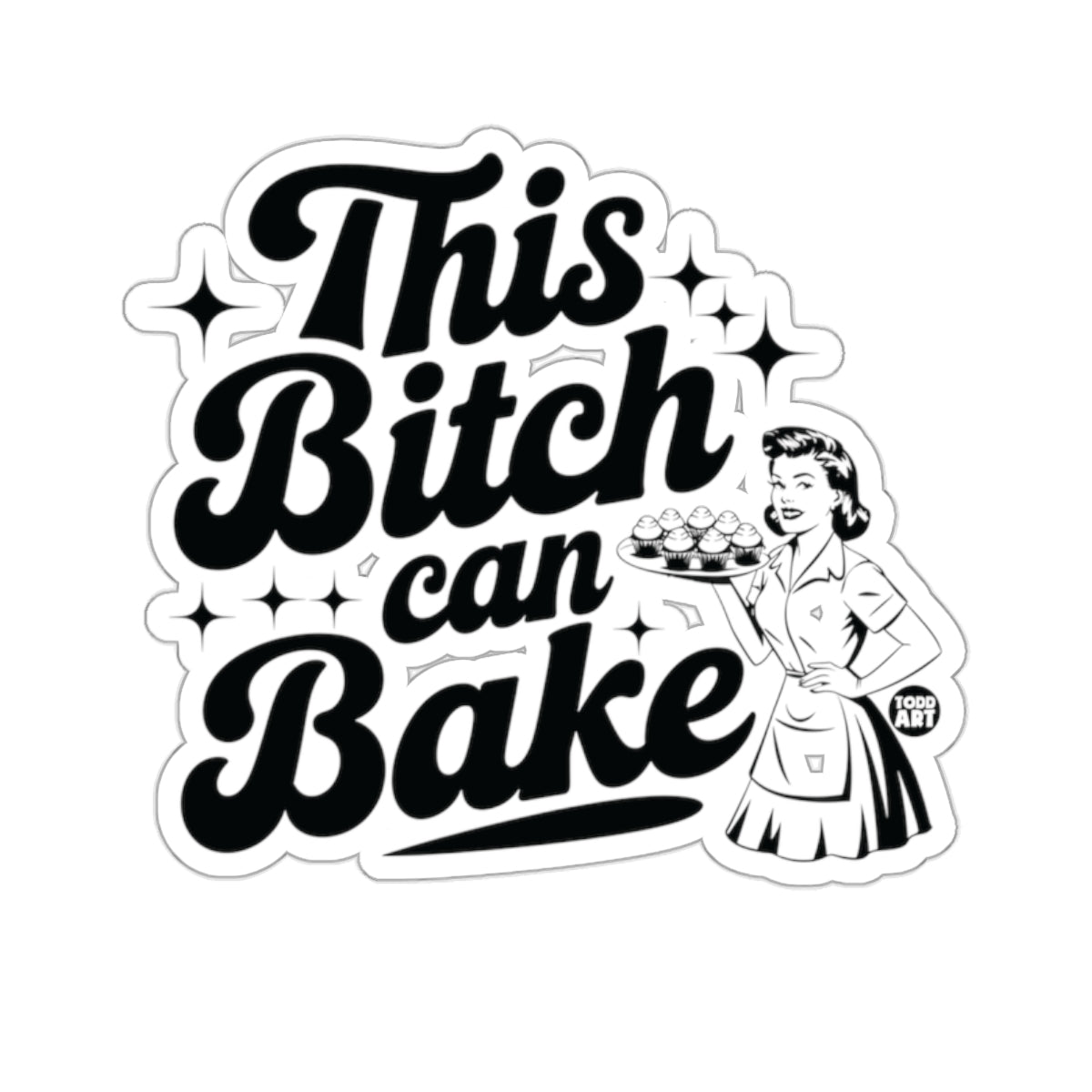 This Bitch can Bake Retro Lady Cupcakes Humorous product type